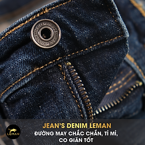 Quần Jean nam Leman xanh trơn JD04 - Slim Form