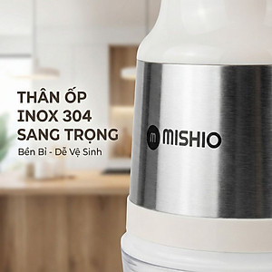Máy Xay Mini Mishio MK389 - Dung Tích 0.8L, Xay Đồ Ăn Dặm, Gia Vị, Đồ Khô, Công Suất 250W Mạnh Mẽ - Hàng chính hãng