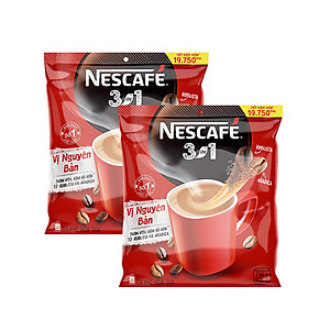 [Tặng Ca Đá 900ml ] Combo 3 Bịch NESCAFE 3IN1 Công thức cải tiến - VỊ NGUYÊN BẢN Bịch 46 gói