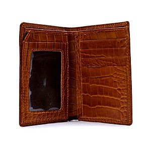 Ví Nam Vân Cá Sấu Kiểu Đứng Huy Hoàng HT2119 (12.5 x 10 cm) - Da Bò