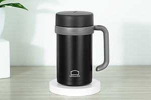 Bình Giữ Nhiệt Lock&Lock New Basic Table màu đen LHC4026B 500ml - Hàng chính hãng, nắp bình 3 lớp tiện lợi - JoyMall