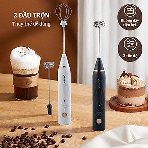Máy đánh trứng, tạo bọt sữa cafe SOKANY thiết kế cầm tay cỡ nhỏ tiện dụng cho gia đình - SK201A - HÀNG CHÍNH HÃNG
