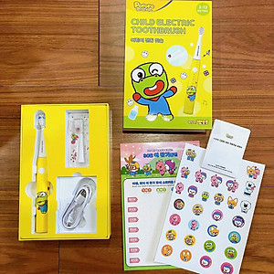 Bàn chải điện sóng âm cho bé Pororo Kids Hàn Quốc loại bỏ mảng bám trên răng hiệu quả