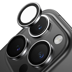 Bộ vòng kính cường lực viền kim loại bảo vệ camera cho iPhone 15 Pro / 15 Pro Max / 15 Plus / iP 15 hiệu Kuzoom AR-LENS độ cứng 9H, chống trầy xước, giữ nguyên chất lượng ảnh chụp - Hàng nhập khẩu