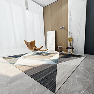 Thảm Lót Sàn Cỡ Lớn Màu Xám Nhạt Đơn Giản Sang Trọng