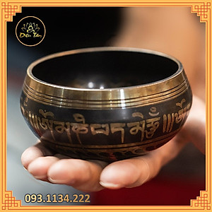 Bát hát Tây Tạng - chuông xoay thiền, tập yoga size 12.5cm