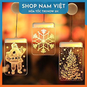 Dây Treo Đèn LED 3D Hình Cây Thông, Chuông Trang Trí Giáng Sinh, Noel - Chính Hãng NAVIVU