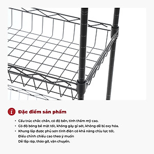 Kệ sắt đa năng để đồ 4 tầng dùng trong nhà bếp