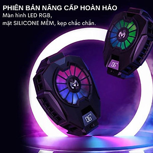Quạt tản nhiệt MEMO DL05 - Thiết bị hạ nhiệt gaming dành cho điên thoại siêu lạnh, hiển thị nhiệt độ, LED RGB, Kẹp thu vào 2 chiều - Hàng Nhập Khẩu