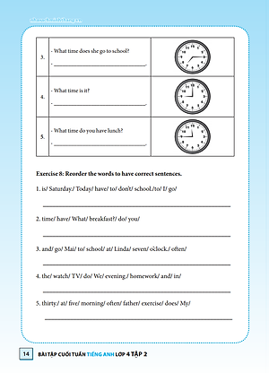 Sách Bài Tập Cuối Tuần Tiếng Anh Lớp 4 Tập 1 - Có Đáp Án (Tái Bản Lần 1-2020)