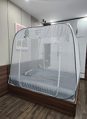 Màn Chụp Đỉnh Vuông Cao Cấp Mộc Miên - Kích Thước 1,6mx2m ( Hình thật )