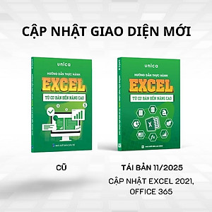 Combo 2 sách Excel - Google sheet Tin học văn phòng Unica, Hướng dẫn thực hành từ cơ bản đến nâng cao
