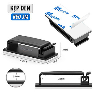 COMBO 2 Kẹp Dây Điện Dán Tường Bản Lớn Có Chốt Nẹp Cố Định Dây Cáp Điện Keo 3M Siêu Dính Tiện Lợi