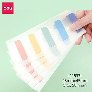 Giấy phân trang nhiều màu pastel nhiều kích cỡ Deli - 28x25mm Deli - 21535 / 21536/ 21537