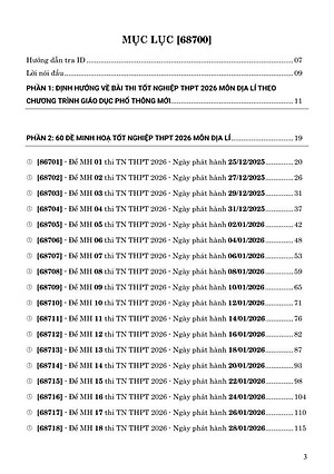 Sách - 60 Đề Minh Họa Tốt Nghiệp THPT 2026 - Môn Địa Lí