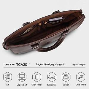 Cặp công sở Trita ( Thời trang nam phối ngăn - Cặp da TCA20 )