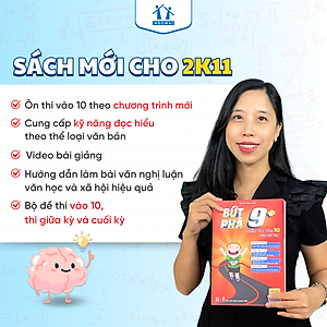 [Lớp 9 chương trình mới] Sách Bứt phá 9+ điểm thi vào 10 môn Ngữ văn - Tổng ôn và luyện đề - HOCMAI