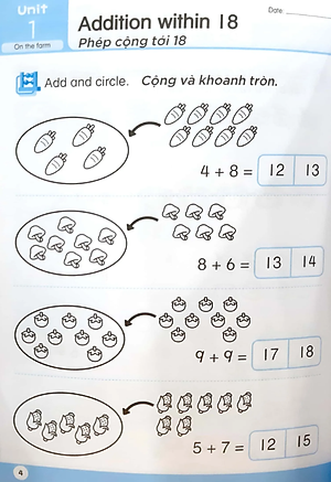 Toán Song Ngữ Tiền Tiểu Học - Sách Luyện Tập 5