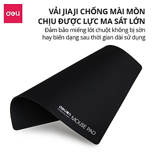 Miếng Lót Chuột DELI Hàng Chính Hãng Bàn Di Chuột Không Viền, Vải Jiaji Di Chuột Êm Ái Chống Thấm Nước Đàn Hồi Tốt