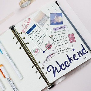 Sổ Klong Caro/Dot Grid Kẹp còng A5 - 100 tờ Giấy siêu dày; Klong MS: 994