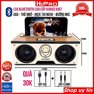 Loa Bluetooth Kimiso KM7 | Lọa To Kiêm Giá Đỡ Điện Thoại | Thiết Kế Vân Gỗ Tinh Xảo - Hàng chính hãng 