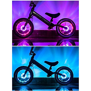 [1 chiếc] Đèn Trang Trí Cho Xe Đạp Trẻ Em Gắn Moay-Ơ Trục Giữa Xe Đạp Với 7 Màu RBG 18 Chế Độ Sáng Khác Nhau Sạc Điện USB (Đường Kính Phù hợp dưới 32mm) Mai Lee