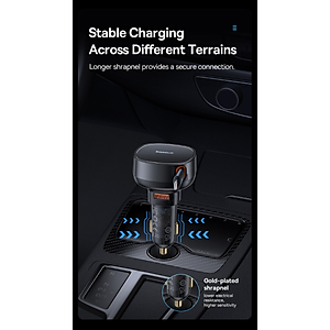 Tẩu sạc dùng trên ô tô tích hợp cáp Type C và iP Cable 60W Baseus Enjoyment Pro Car Charger - Hàng chính hãng