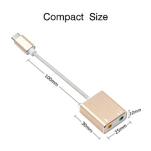 SOAIY Dây chia mic và loa từ cổng Type C âm thanh 3D - Hàng Nhập Khẩu