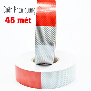Cuộn Phản Quang 2 Màu Đỏ Trắng Bóc Dán Cho Xe Tải, Xe Container, Xe Hơi, Xe Ô tô Dài 45 Mét/ Cuộn Giúp An Toàn Ban Đêm Mai Lee