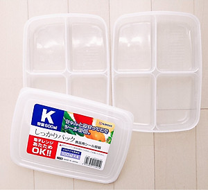 Hộp đựng thực phẩm Nakaya 600ml chia 4 ngăn tiện lợi - Nội địa Nhật