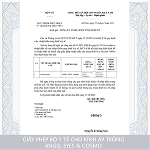 Kính giãn tròng màu Choco hiệu Angel Eyes  Chokoreto có độ - Chất liệu Silicone Hydrogel độ giãn 14.5