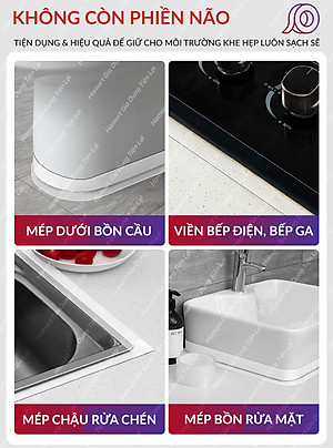 Băng Dán Viền Bếp Bồn Chậu Rửa Trong Suốt Keo Siêu Dính Dán Mép Tường Chống Bẩn Dầu Mỡ Nấm Mốc