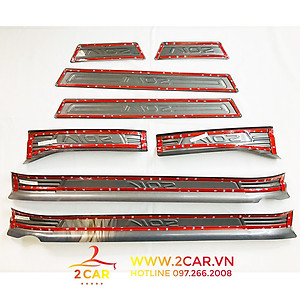 Ốp Bậc Cửa, nẹp bước chân Xe Toyota Vios 2014-2017, 2019- 2022, chất liệu Titan