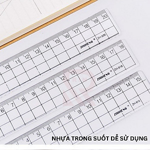 Thước kẻ ngang/ thước thẳng toán học nhựa cho học sinh- sinh viên  