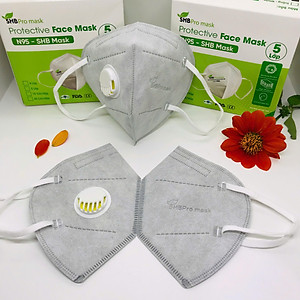 Khẩu trang N95 có van thở SHB Promask, Khẩu trang KN95 người lớn cao cấp 5 lớp kháng khuẩn chuẩn FFP2