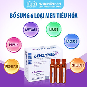 Men tiêu hóa 6 ENZYMES IP - Hỗ trợ tăng cường tiêu hóa với 6 loại enzyme thiết yếu, giúp ăn ngon, giảm táo bón (hộp 20 ống x 10ml)