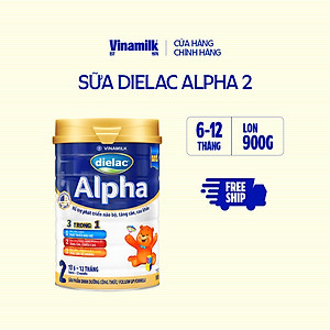 Hộp Sữa bột Vinamilk Dielac Alpha 2 - Hộp thiếc 900g (cho bé từ 6 - 12 tháng tuổi)