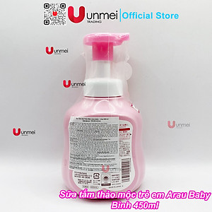 Sữa Tắm, Gội Thảo Mộc Dạng Bọt Cho Trẻ Em Arau Baby bình 450ml/túi 400ml