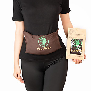 Đai quấn muối vải cotton siêu bền, có dây kéo, dùng đựng muối quấn bụng Wonmom