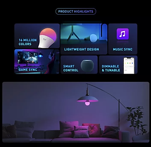  Bóng đèn Led thông minh Xiaomi Yeelight Bulb W3 đui xoắn E27 (RGB 16 triệu màu) - tích hợp Razer Chroma