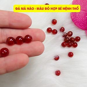 Vòng Dâu Tằm Gắn Đá Phong Thuỷ Cho Bé Trai, Gái Mệnh Thổ Sinh Năm 2021 - Tặng Kèm Hộp Đỏ