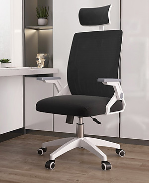 Siêu Phẩm Độc Quyền Ghế Văn Phòng Thông Minh Tay Cất Gọn AZP FURNITURE Ergonomic AZP-98723 Trắng Style Đương Đại