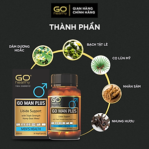 GO MAN PLUS 30 VIÊN - Viên uống tăng cường sinh lý nam, cải thiện và làm chậm quá trình mãn dục nam nhập khẩu chính hãng GO Healthy New Zealand