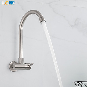 Vòi rửa chén lạnh gắn tường Inox 304 Hobby home decor VT2