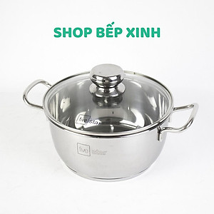 Bộ nồi chảo xửng hấp 3 Đáy Inox 430 cao cấp Fivestar Standard bếp từ nắp kính , tặng 1 vá canh