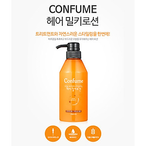 Dầu Xả khô dưỡng và tạo kiểu Tóc Confume Hair Lotion Hàn Quốc 400ml + Móc khóa