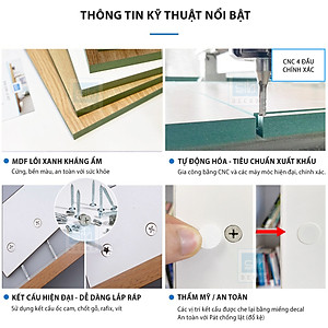 Kệ Đầu Giường Đơn Giản Mà Đẹp SIB Decor KDG13