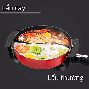 Nồi lẩu điện 2 ngăn Mishio MK112 5L - Hàng chính hãng
