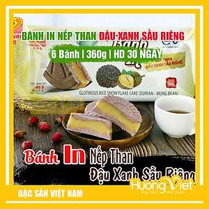 Đặc Sản Sóc Trăng - Bánh In Nếp Than Đậu Xanh Sầu Riêng 360G, Bánh In Sóc Trăng Tân Huê Viên
