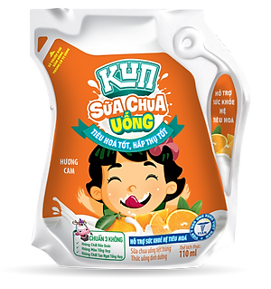 Thùng 24 Túi Sữa Chua Uống Hương Cam KUN 110ml/túi